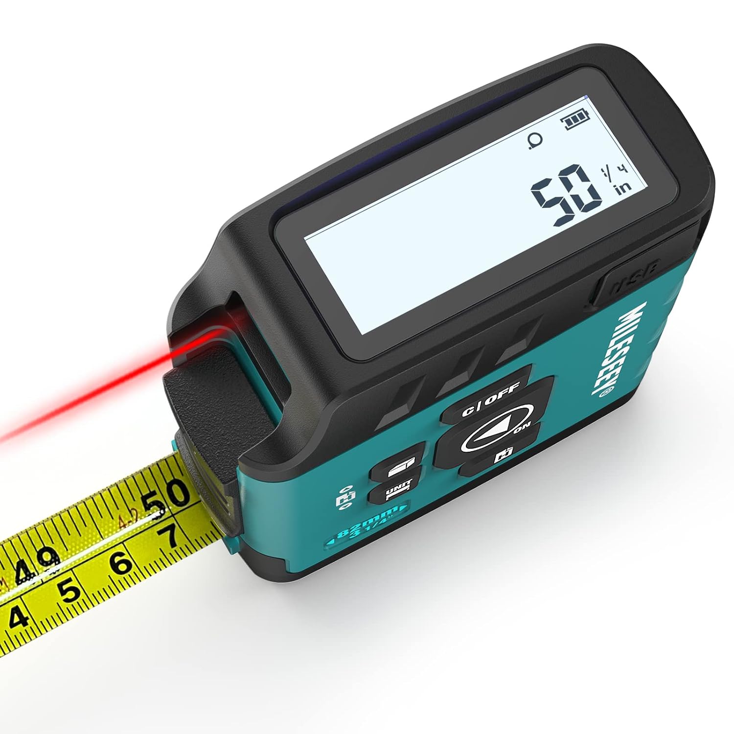 MiLESEEY DT20 Digital Laser Tape Measure,130FT Laser Measuring Tool,16FT Easy Read Digital Measuring Tape Retractable with Fractions,Rechargeable...